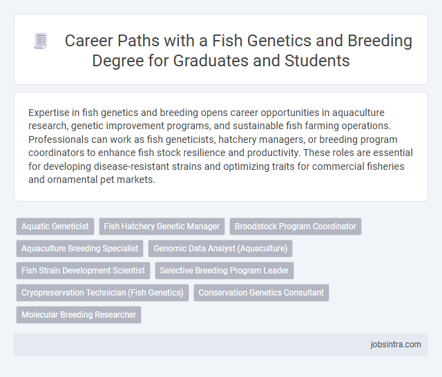 Career Paths with a Fish Genetics and Breeding Degree for Graduates and Students