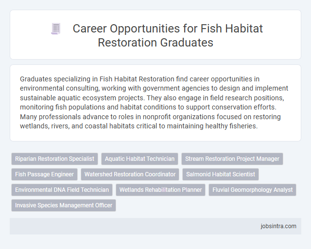 Career Opportunities for Fish Habitat Restoration Graduates