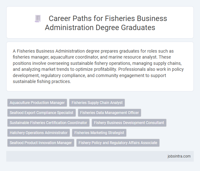 Career Paths for Fisheries Business Administration Degree Graduates