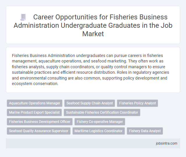 Career Opportunities for Fisheries Business Administration Undergraduate Graduates in the Job Market