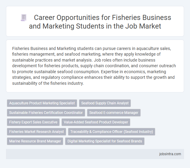 Career Opportunities for Fisheries Business and Marketing Students in the Job Market
