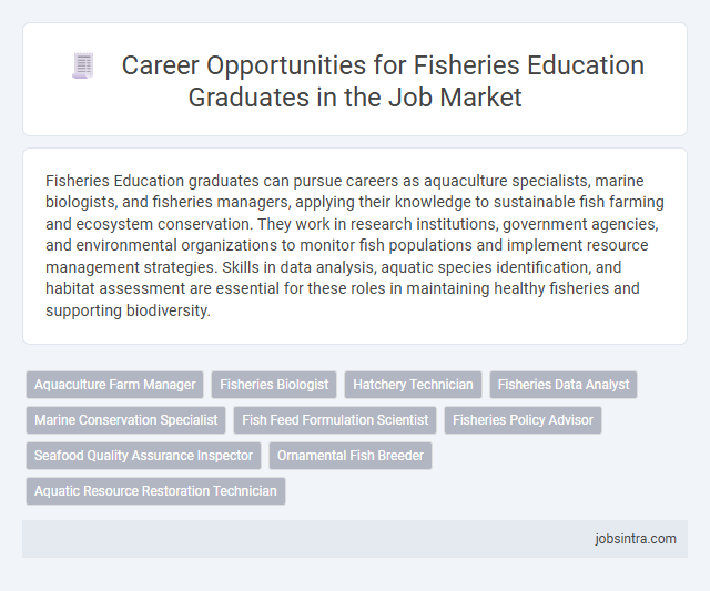Career Opportunities for Fisheries Education Graduates in the Job Market
