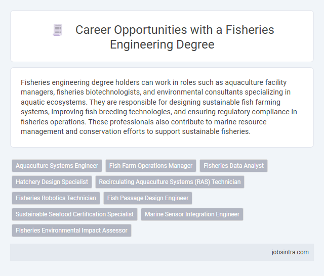 Career Opportunities with a Fisheries Engineering Degree