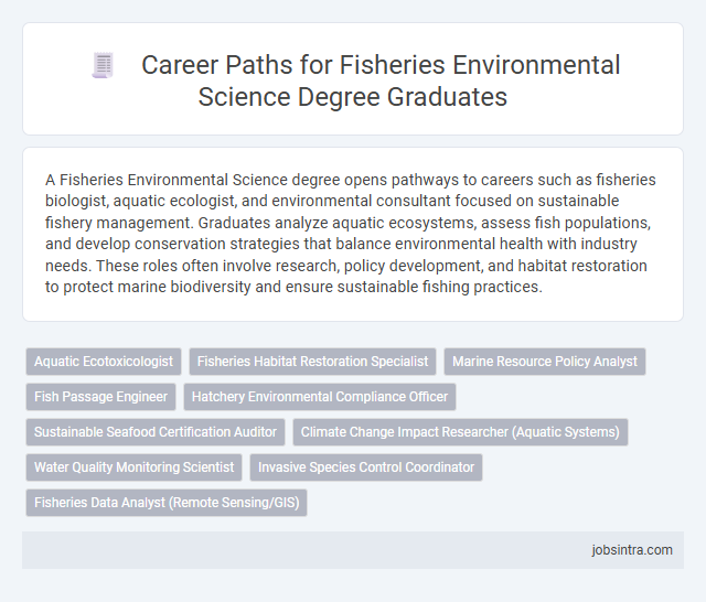 Career Paths for Fisheries Environmental Science Degree Graduates