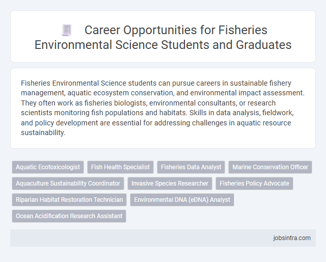 Career Opportunities for Fisheries Environmental Science Students and Graduates