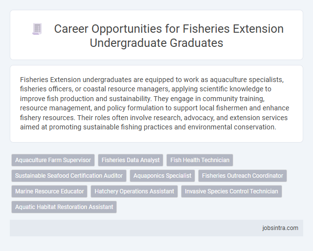 Career Opportunities for Fisheries Extension Undergraduate Graduates