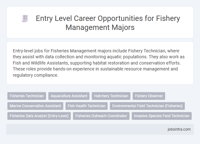 Entry Level Career Opportunities for Fishery Management Majors