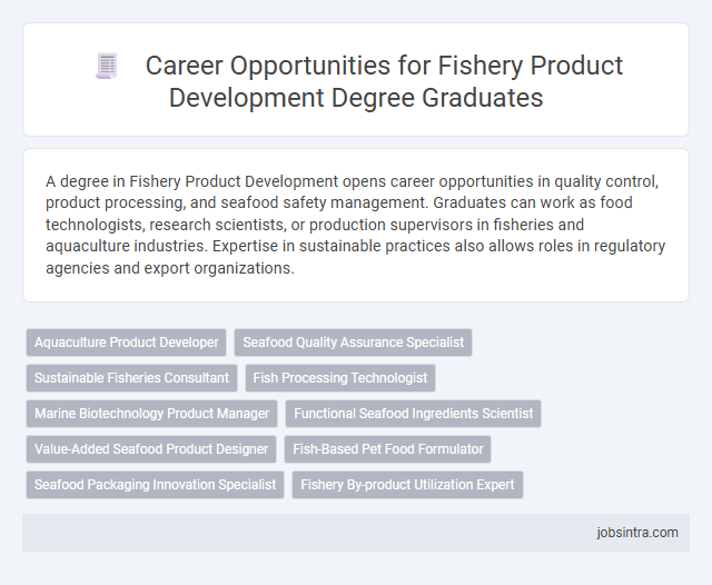 Career Opportunities for Fishery Product Development Degree Graduates