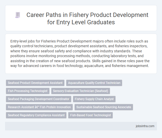 Career Paths in Fishery Product Development for Entry Level Graduates
