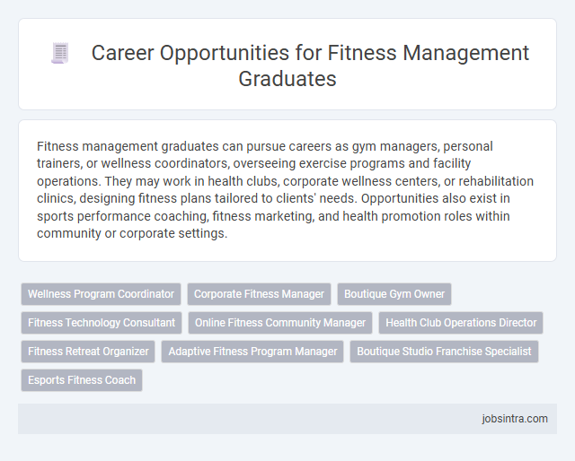 Career Opportunities for Fitness Management Graduates