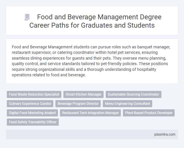 Food and Beverage Management Degree Career Paths for Graduates and Students