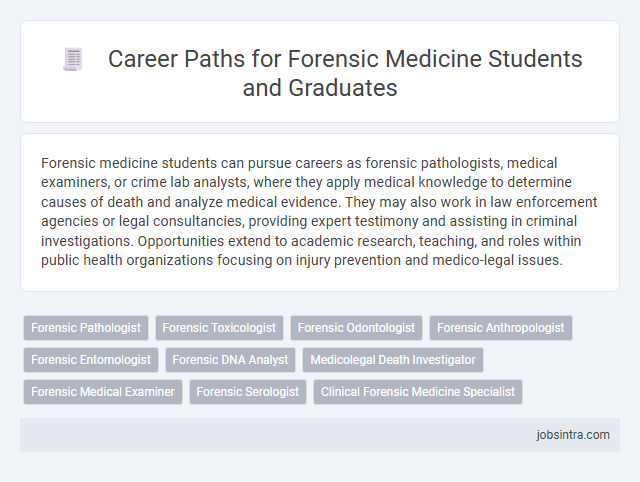 Career Paths for Forensic Medicine Students and Graduates