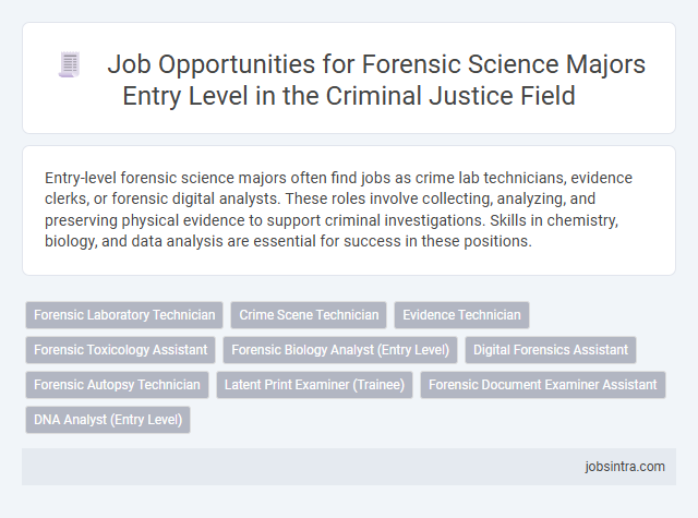 Job Opportunities for Forensic Science Majors Entry Level in the Criminal Justice Field