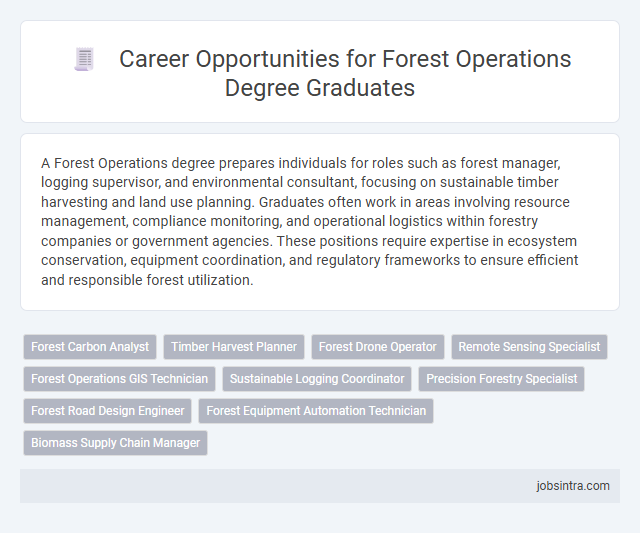 Career Opportunities for Forest Operations Degree Graduates