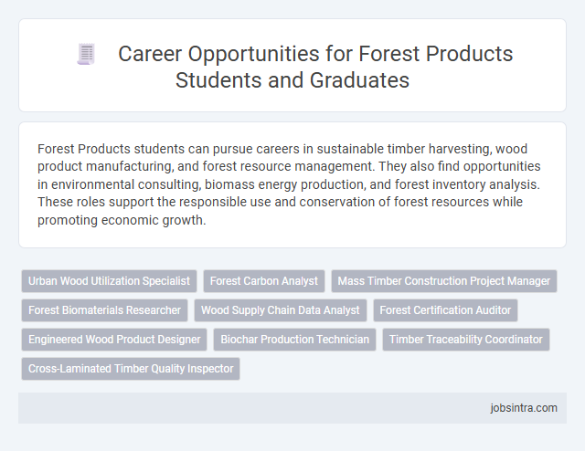 Career Opportunities for Forest Products Students and Graduates