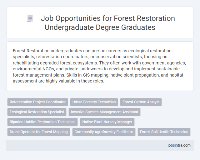 Job Opportunities for Forest Restoration Undergraduate Degree Graduates