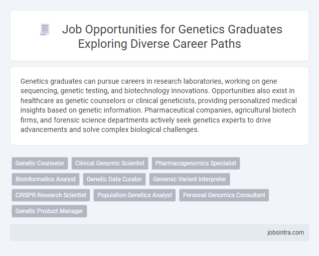 Job Opportunities for Genetics Graduates Exploring Diverse Career Paths
