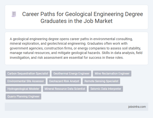 Career Paths for Geological Engineering Degree Graduates in the Job Market