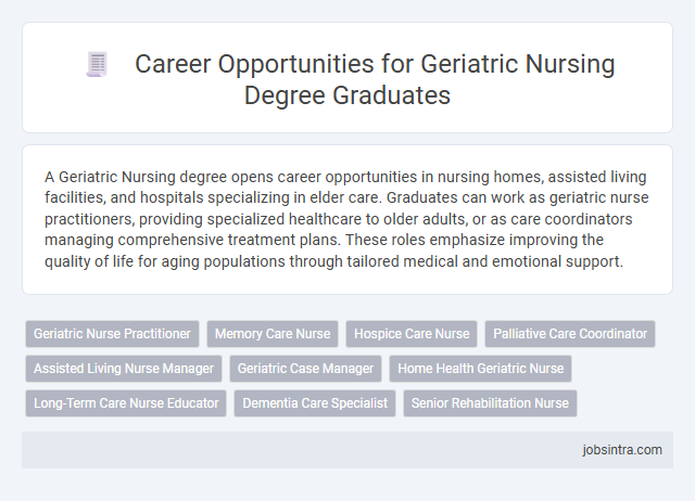 Career Opportunities for Geriatric Nursing Degree Graduates