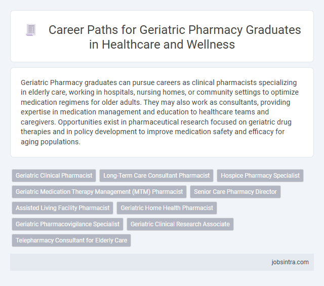Career Paths for Geriatric Pharmacy Graduates in Healthcare and Wellness