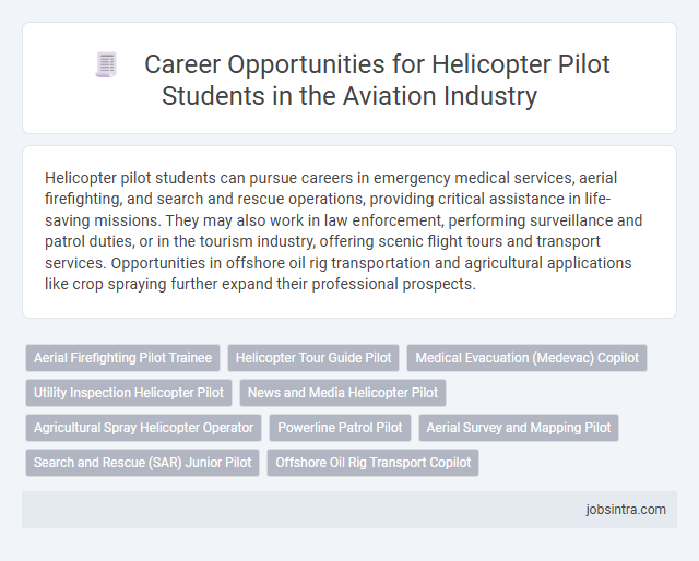 Career Opportunities for Helicopter Pilot Students in the Aviation Industry
