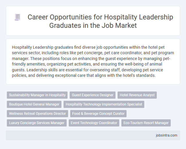 Career Opportunities for Hospitality Leadership Graduates in the Job Market