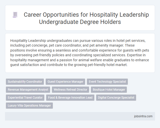Career Opportunities for Hospitality Leadership Undergraduate Degree Holders