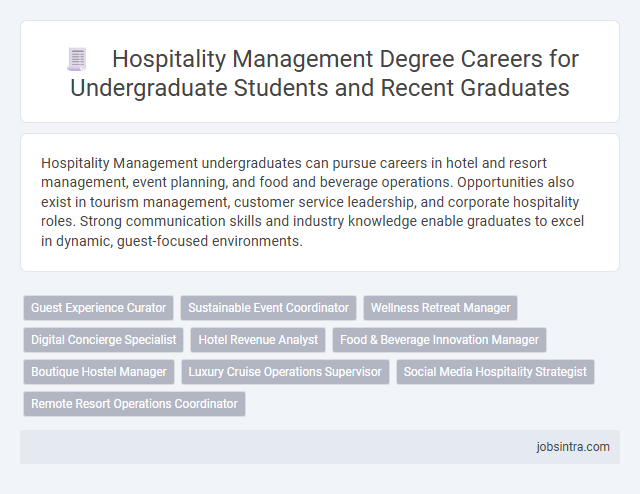 Hospitality Management Degree Careers for Undergraduate Students and Recent Graduates