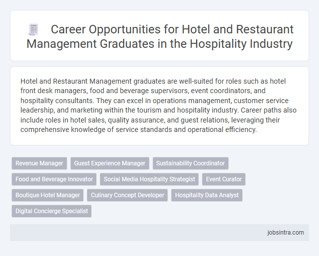Career Opportunities for Hotel and Restaurant Management Graduates in the Hospitality Industry