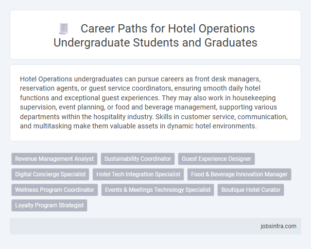 Career Paths for Hotel Operations Undergraduate Students and Graduates