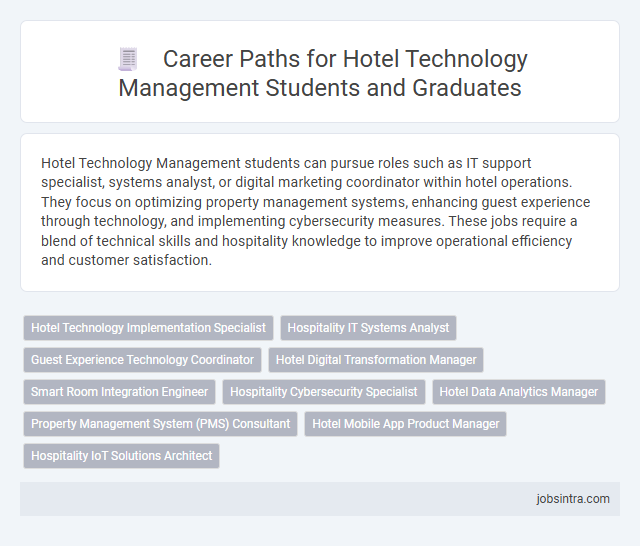 Career Paths for Hotel Technology Management Students and Graduates
