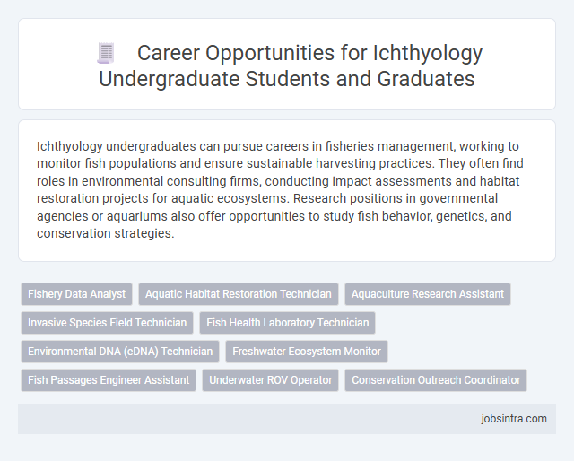 Career Opportunities for Ichthyology Undergraduate Students and Graduates