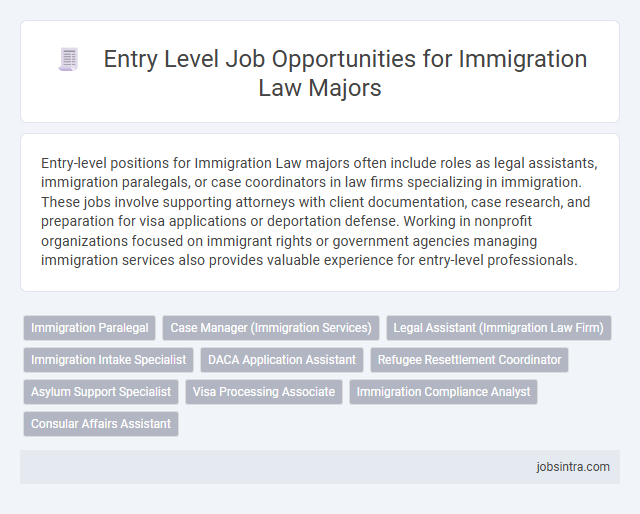 Entry Level Job Opportunities for Immigration Law Majors