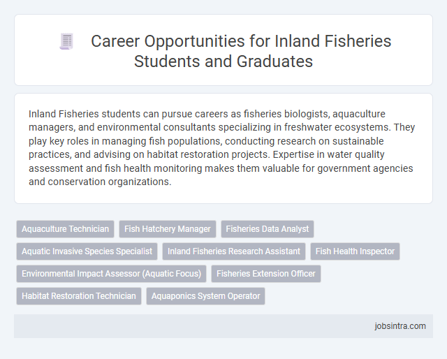 Career Opportunities for Inland Fisheries Students and Graduates