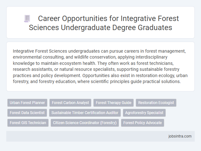 Career Opportunities for Integrative Forest Sciences Undergraduate Degree Graduates