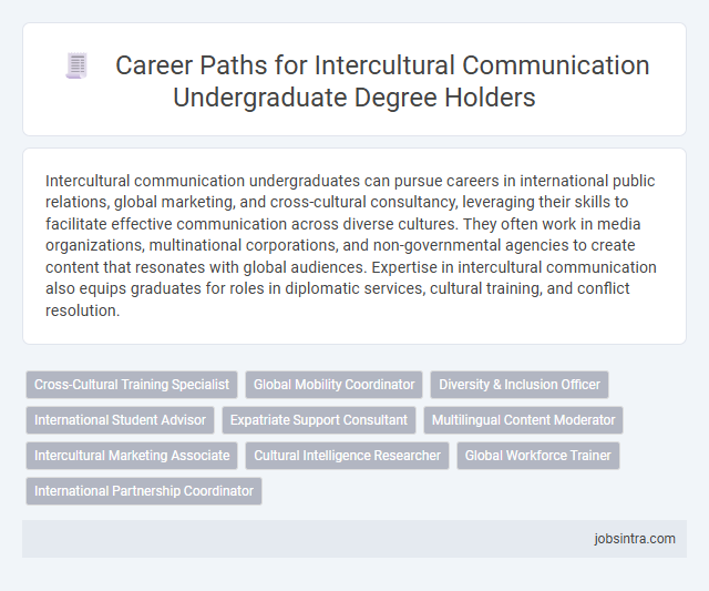 Career Paths for Intercultural Communication Undergraduate Degree Holders