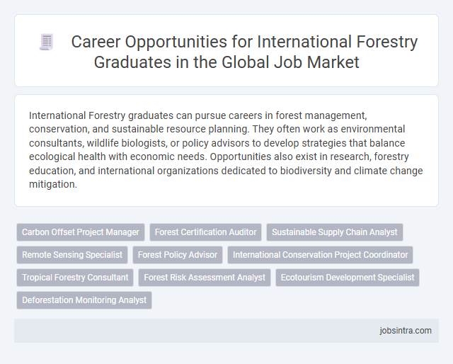 Career Opportunities for International Forestry Graduates in the Global Job Market