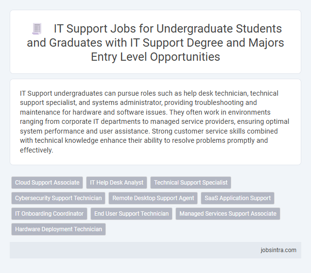 IT Support Jobs for Undergraduate Students and Graduates with IT Support Degree and Majors Entry Level Opportunities