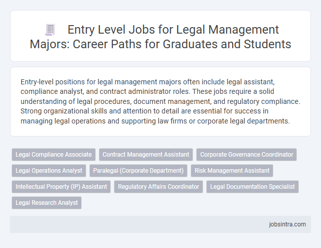 Entry Level Jobs for Legal Management Majors: Career Paths for Graduates and Students