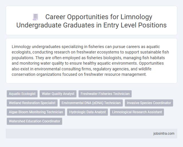 Career Opportunities for Limnology Undergraduate Graduates in Entry Level Positions