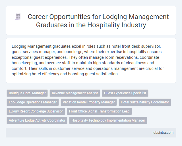 Career Opportunities for Lodging Management Graduates in the Hospitality Industry