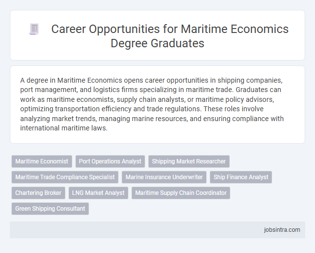 Career Opportunities for Maritime Economics Degree Graduates