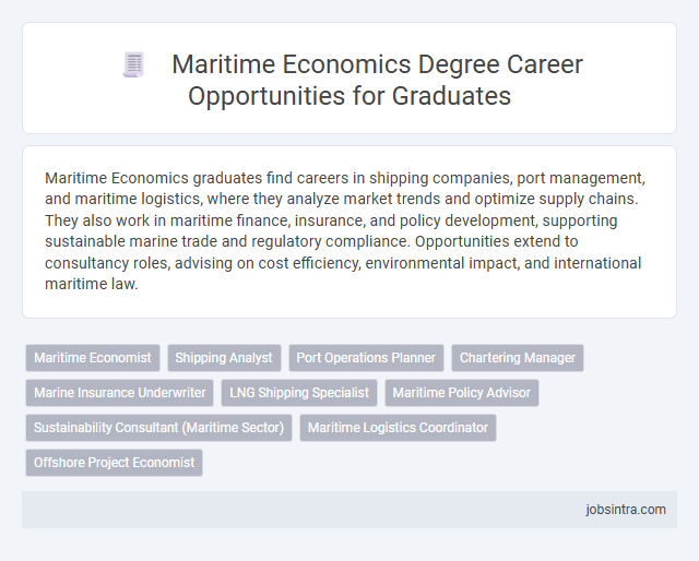 Maritime Economics Degree Career Opportunities for Graduates
