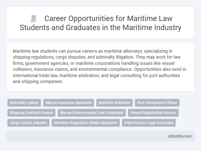 Career Opportunities for Maritime Law Students and Graduates in the Maritime Industry
