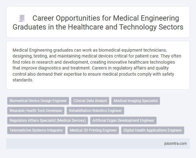 Career Opportunities for Medical Engineering Graduates in the Healthcare and Technology Sectors