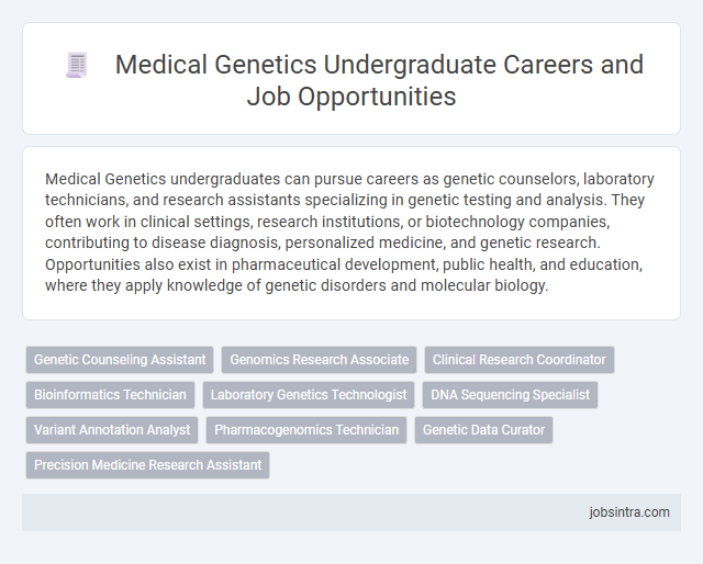 Medical Genetics Undergraduate Careers and Job Opportunities