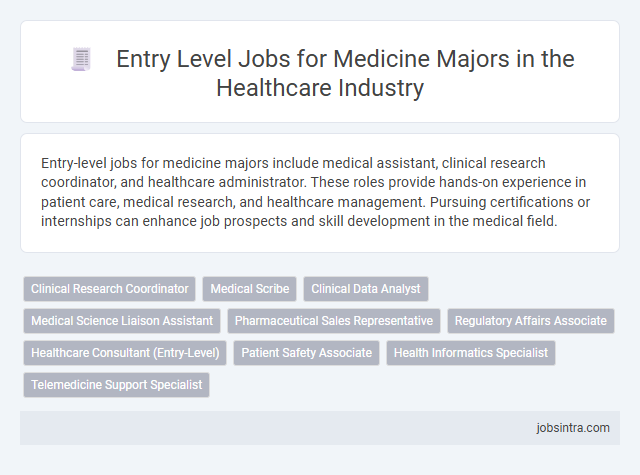 Entry Level Jobs for Medicine Majors in the Healthcare Industry