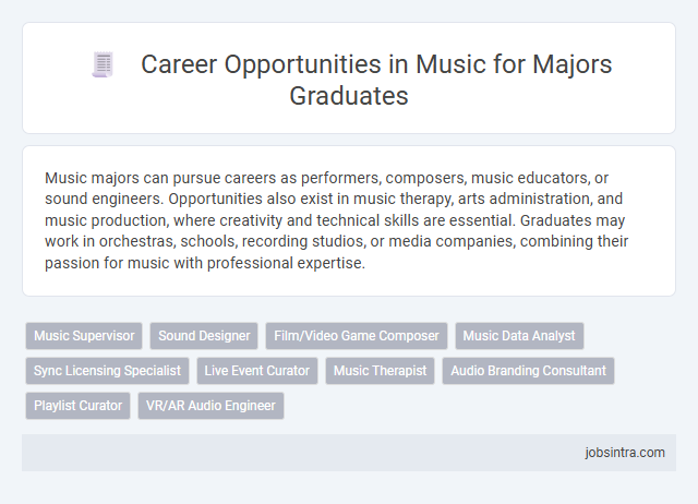 Career Opportunities in Music for Majors Graduates
