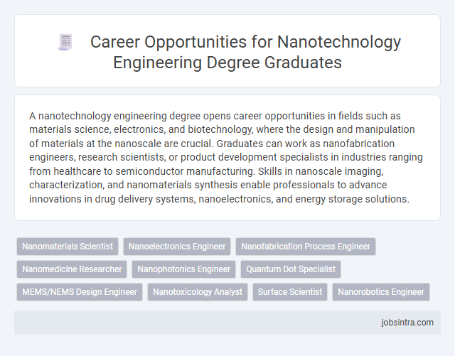 Career Opportunities for Nanotechnology Engineering Degree Graduates