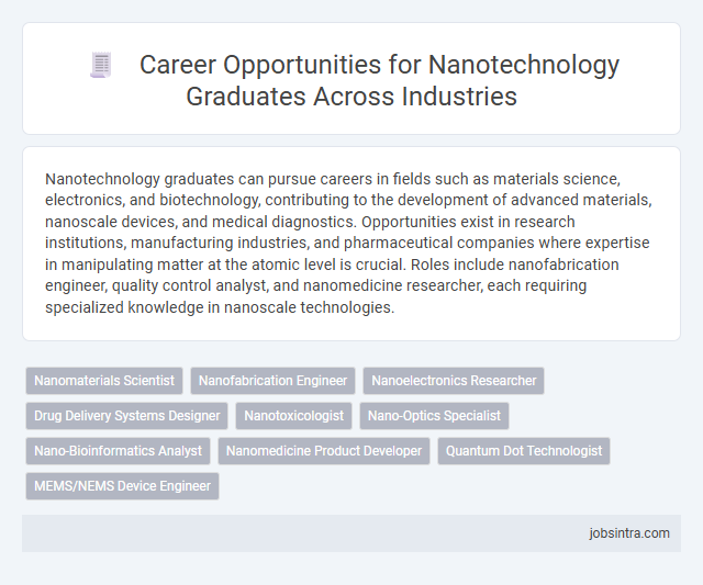 Career Opportunities for Nanotechnology Graduates Across Industries